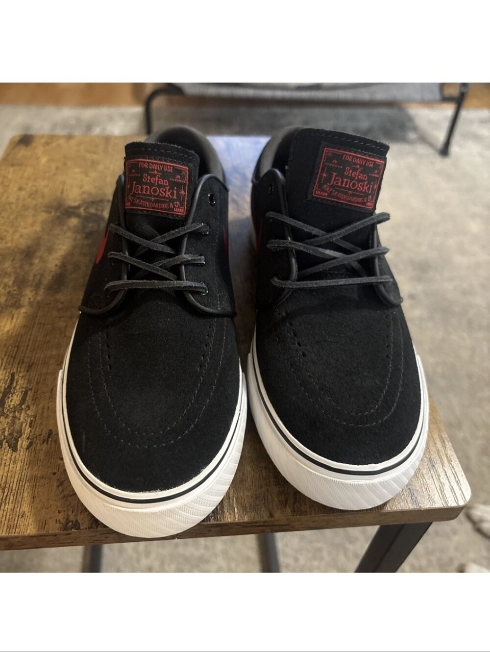 Nike Zoom Stefan Janoski OG+ Black University Red White FD6757-002 Skate Size 6